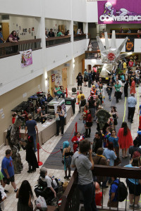 Photograph of common area in short tower during CONvergence 2015