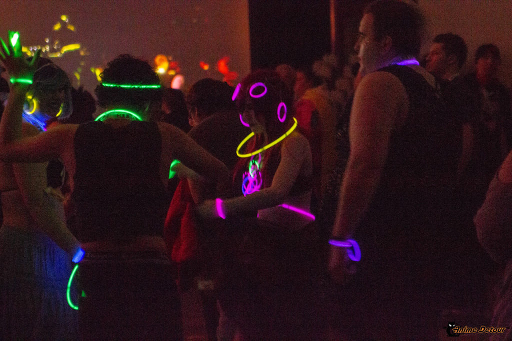 Cosplayers dancing at the Anime Detour rave