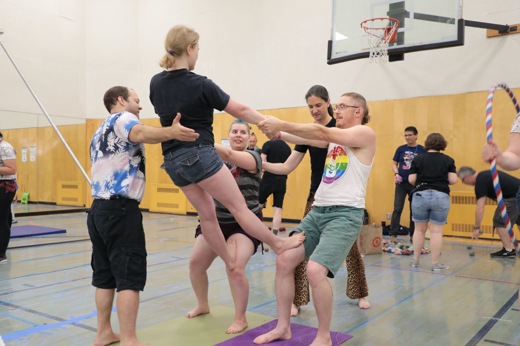 people doing gymnastics
