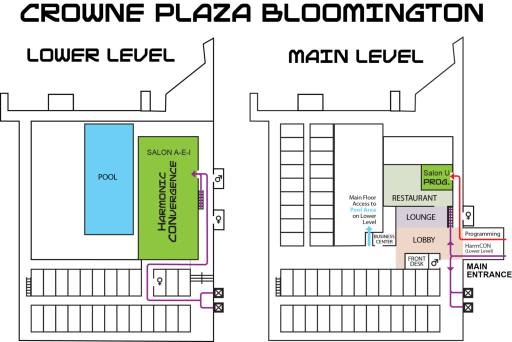 Crowne Plaza Bloomington Map for CONvergence 2016