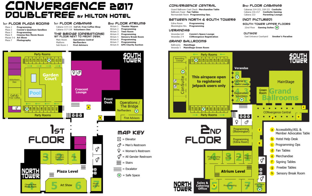 CVG 2017 - DoubleTree Floors 1 & 2 Map