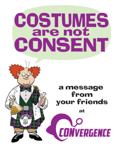 Costumes are not Consent poster featuring Professor Max