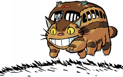 Illustration of Connie riding Catbus