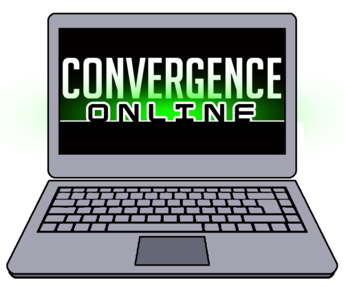 CONvergence Online logo on a laptop