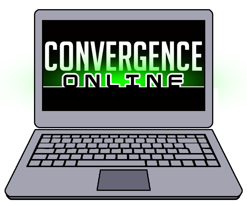 CONvergence Online logo on a laptop